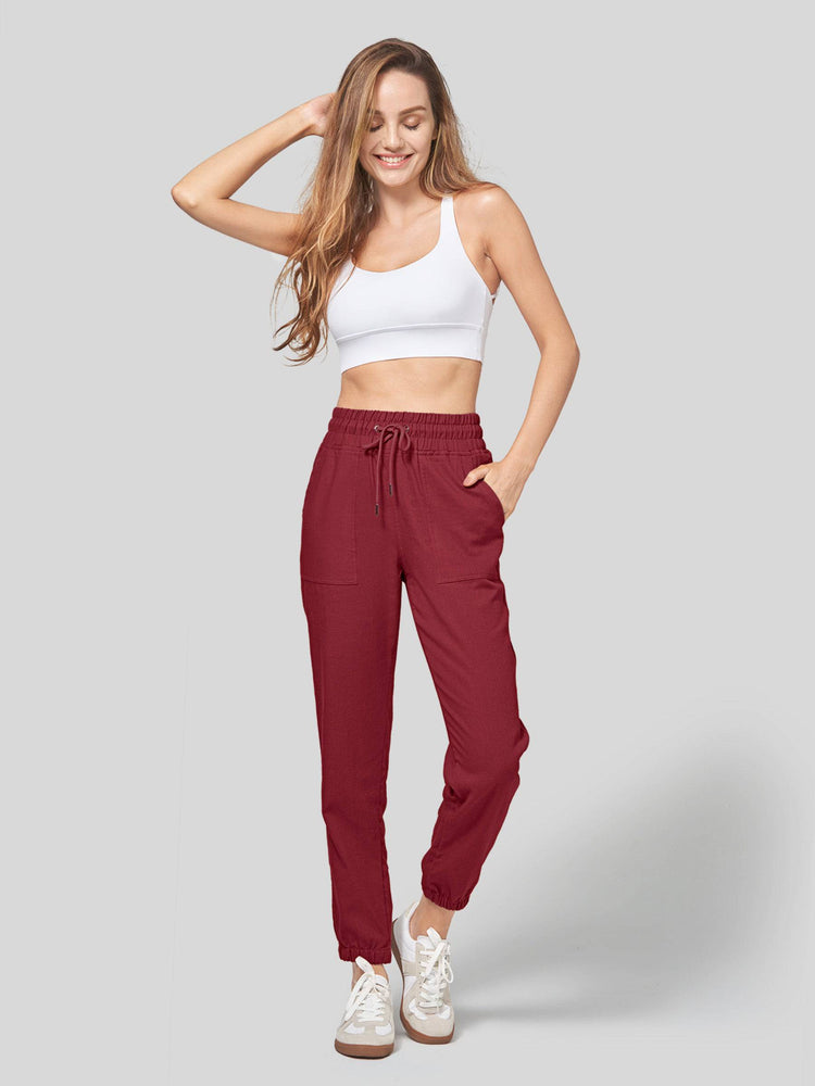 Willit Women's Casual Cotton Linen Joggers 28 Inch 