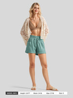 Willit Women's Cotton Linen Shorts 4 Inch 