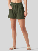 Willit Women's Cotton Linen Shorts 4 Inch 