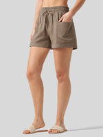Willit Women's Cotton Linen Shorts 4 Inch 