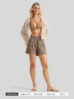 Willit Women's Cotton Linen Shorts 4 Inch 