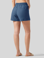 Willit Women's Cotton Linen Shorts 4 Inch 