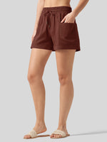 Willit Women's Cotton Linen Shorts 4 Inch 