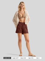 Willit Women's Cotton Linen Shorts 4 Inch 