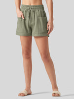 Willit Women's Cotton Linen Shorts 4 Inch 