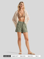 Willit Women's Cotton Linen Shorts 4 Inch 
