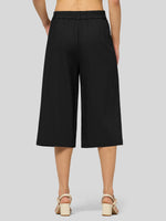 Willit Women's Cotton Linen Pleated Capri 16 Inch_