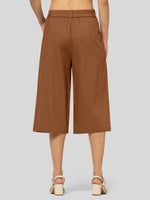 Willit Women's Cotton Linen Pleated Capri 16 Inch_