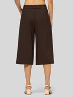 Willit Women's Cotton Linen Pleated Capri 16 Inch_