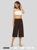 Willit Women's Cotton Linen Pleated Capri 16 Inch_