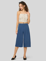 Willit Women's Cotton Linen Pleated Capri 16 Inch_