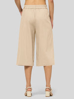 Willit Women's Cotton Linen Pleated Capri 16 Inch_