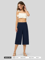 Willit Women's Cotton Linen Pleated Capri 16 Inch_