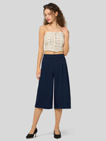 Willit Women's Cotton Linen Pleated Capri 16 Inch_