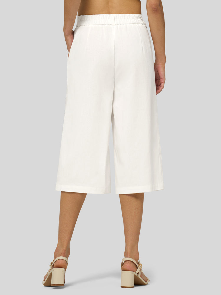 Willit Women's Cotton Linen Pleated Capri 16 Inch_