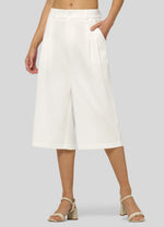 Willit Women's Cotton Linen Pleated Capri 16 Inch_
