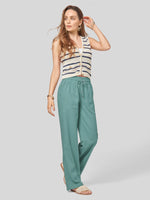 Women's Cotton Linen Wide Leg Pants_