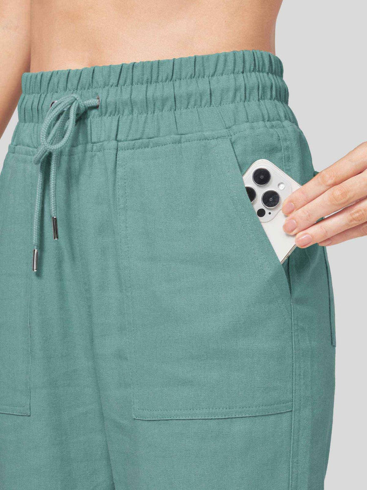 Women's Cotton Linen Wide Leg Pants_