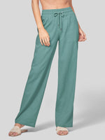 Women's Cotton Linen Wide Leg Pants_
