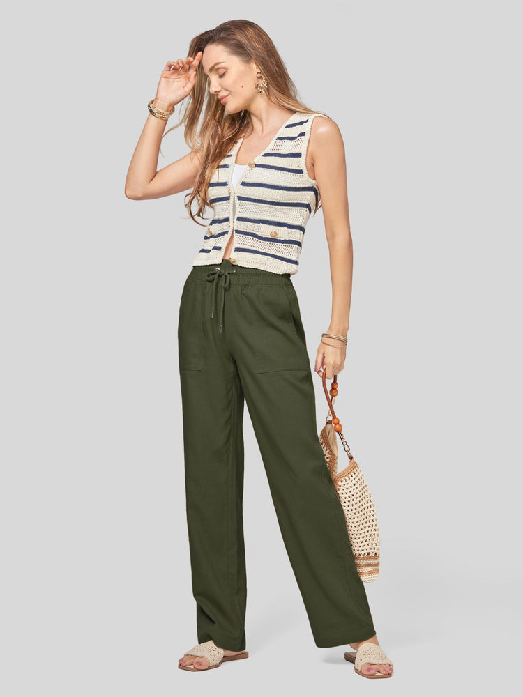 Willit Women's Cotton Linen Wide Leg Pants 