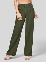 Women's Cotton Linen Wide Leg Pants_