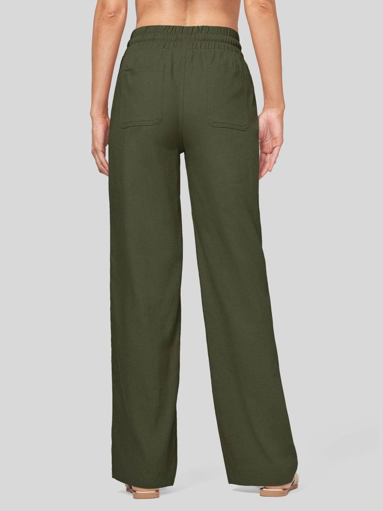 Women's Cotton Linen Wide Leg Pants_