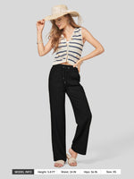 Women's Cotton Linen Wide Leg Pants_