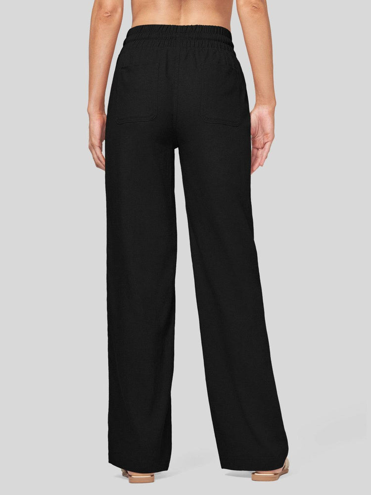 Women's Cotton Linen Wide Leg Pants_