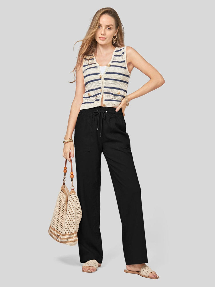 Women's Cotton Linen Wide Leg Pants_