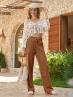 Willit Women's Cotton Linen Wide Leg Pants 