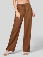Women's Cotton Linen Wide Leg Pants_