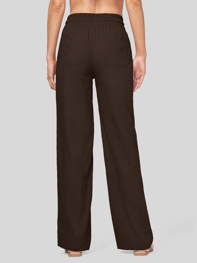 Women's Cotton Linen Wide Leg Pants_