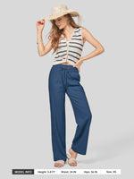 Women's Cotton Linen Wide Leg Pants_