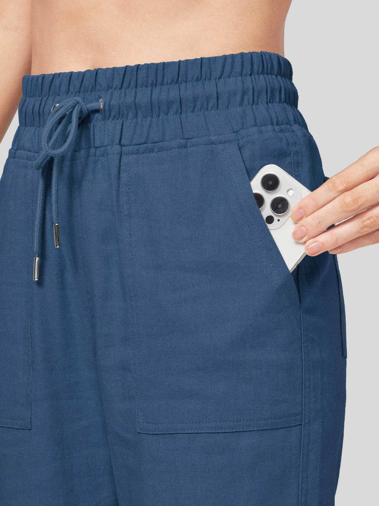 Women's Cotton Linen Wide Leg Pants_