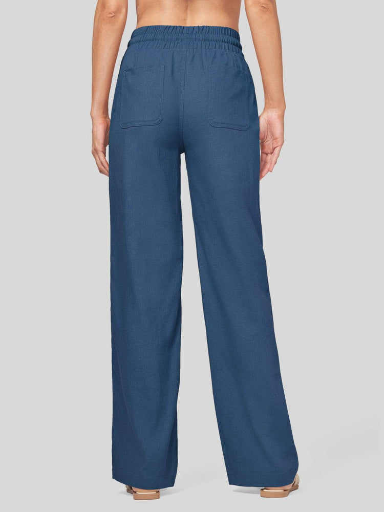 Women's Cotton Linen Wide Leg Pants_