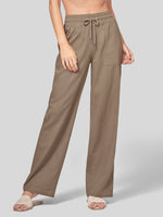 Women's Cotton Linen Wide Leg Pants_