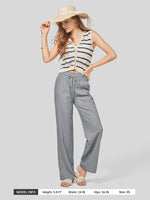 Women's Cotton Linen Wide Leg Pants_