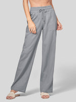 Women's Cotton Linen Wide Leg Pants_