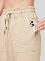 Women's Cotton Linen Wide Leg Pants_