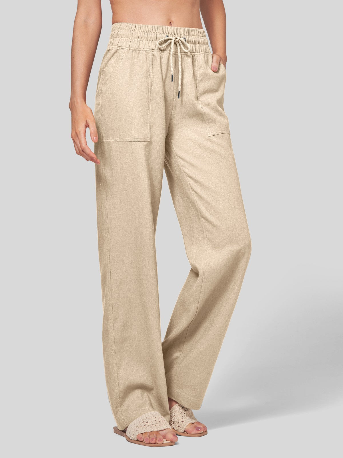 Willit Women's Cotton Linen Wide Leg Pants 