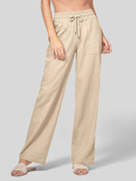 Women's Cotton Linen Wide Leg Pants_