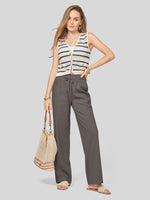Women's Cotton Linen Wide Leg Pants_