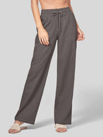 Women's Cotton Linen Wide Leg Pants_