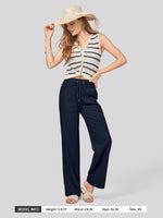 Women's Cotton Linen Wide Leg Pants_