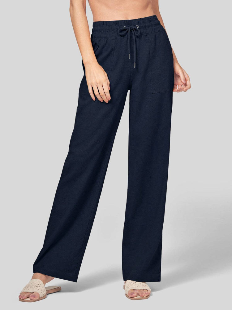 Women's Cotton Linen Wide Leg Pants_