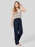 Women's Cotton Linen Wide Leg Pants_