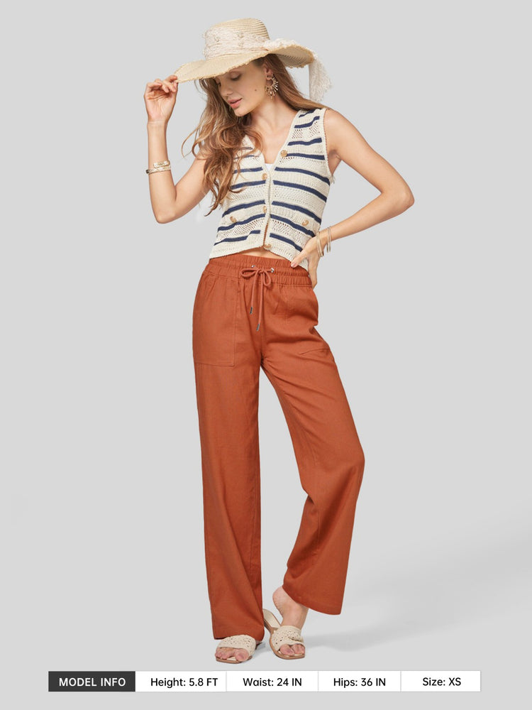 Willit Women's Cotton Linen Wide Leg Pants 