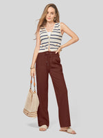 Women's Cotton Linen Wide Leg Pants_