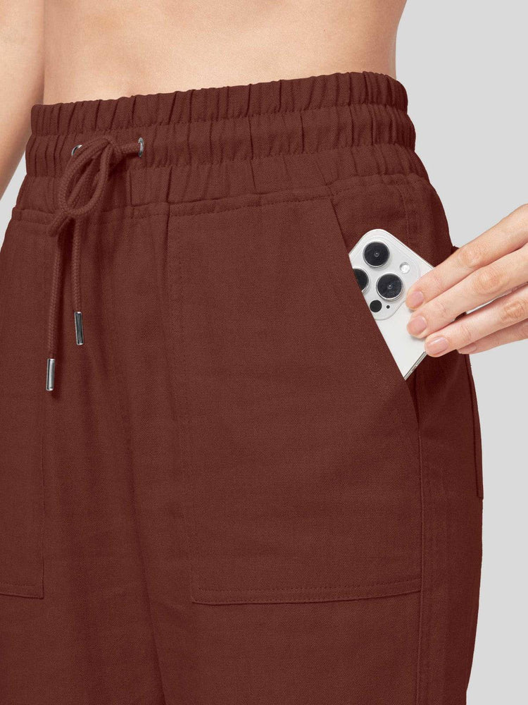 Women's Cotton Linen Wide Leg Pants_
