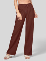 Women's Cotton Linen Wide Leg Pants_